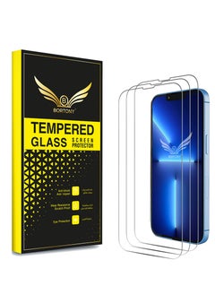 Buy 3-Pack Tempered Glass Screen Protector For iPhone 13/13 Pro 6.1 Inch Clear in UAE