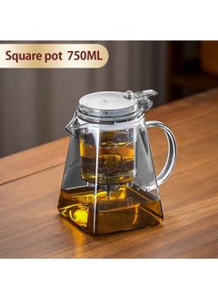 Buy 750ML detachable glass teapot, one click automatic water outlet, high temperature resistant tea separation filter. Tea set that can filter tea leaves can be used as a tea set gift in UAE