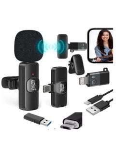 Buy K8 Wireless Microphone 2.4GHz 2 in 1 Digital Mini Portable Recording Clip Mic with Receiver in Egypt