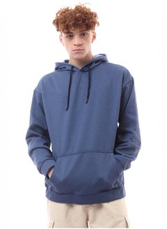 اشتري Steel Blue Bird's Eye Regular Fit Casual Hoodie في مصر