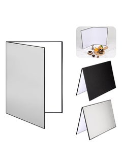 اشتري Light Reflector 3 in 1 Photography Cardboard Diffuser A4 Folding Light Diffuser Board for Studio Product Photography Still Life Photo Shooting 29 * 21cm (Black/White/Silver) في السعودية