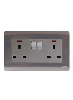 Buy 13A 2 Gang Switched Socket with Neon Brushed Gold in UAE