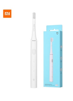 اشتري T100 Sonic Electric Adult Ultrasonic Automatic Toothbrush USB Rechargeable Waterproof Gum Health Tooth Brush With 1 Toothbrush Head White في السعودية