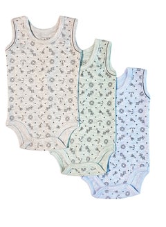 Buy Baby Bodysuit Onesie Set (Pack of 3)multi-colors in UAE