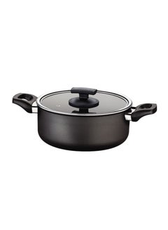 Buy Toronto 20cm 2.9L Black Aluminum Casserole with Interior and Exterior Starflon PFOA Free Nonstick Coating in UAE