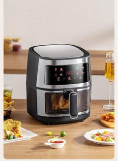 Buy Electric air fryer with a capacity of 8 liters, a temperature control system with 10 different ready cooking modes, a power of 2400 watts. in Saudi Arabia