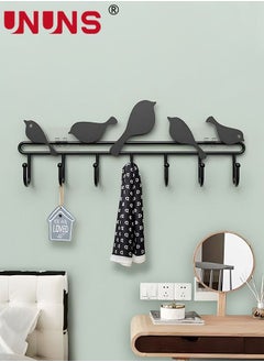 اشتري Vintage Wall-Mount Coat Rack with 7 Hooks,Entryway Key Holder Black Wall Metal Hooks for Hanging Coats Towels Hat Clothes Keys Pet Leash Bag Umbrella Heavy 5 Bird Decorative في الامارات