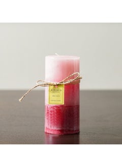 Buy Amara Pillar Candle Pillar Candles Decorative Candles Birthday Candles SPA Candles Party Candles Long Burning Hours Multi Pink 7X15Cm 460G in UAE