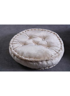 Buy Taj Velvet Round Floor Cushion 80cm Dia X 20cm - Fog in UAE