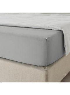 Buy Fitted sheet, light grey, 180x200 cm in Saudi Arabia