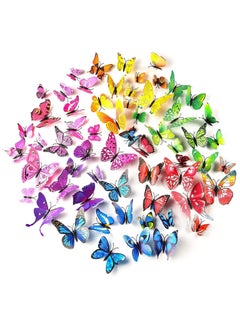 Buy 72 Pieces 3D Butterfly Wall Stickers for Bedroom Wall Decoration 6 Colours in Saudi Arabia