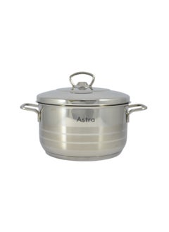 Buy Astra Casserole - 4.5 Liter Capacity -18/10 Cr-Ni Stainless Steel 22X12Cm - Silver in UAE