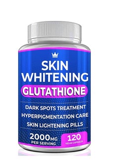 Buy Glutathione Whitening Pills 120 Capsules 2000mg Effective Skin Lightening Supplement Dark Spots, Melasma & Acne Scar Remover, Hyperpigmentation Treatment Anti-Aging Antioxidant in Saudi Arabia