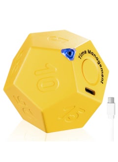 اشتري Cube Timer, Rotating Productivity Timer, Rechargeable Desk Timer Dodecagon with Sound Vibrate Light Alarm Flip Timer for Time Management Kids ADHD 1 3 5 10 15 20 25 30 45 60 90 Minute في الامارات