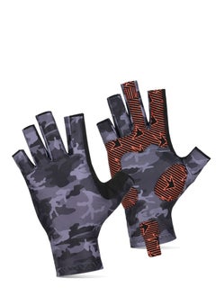 اشتري Camouflage Fishing Gloves, Gloves with Silicone, Pro Anti-Slip Sun Protection, Breathable Lightweight Archery Accessories Hunting Outdoors في الامارات