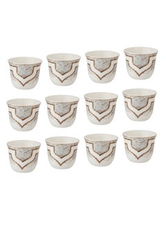 Buy A set of Arabic coffee cups, decorated with a modern design, 12 pieces in Saudi Arabia