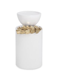 اشتري Petal Candle Holder, White & Gold - 11.5x21.5 cm في الامارات