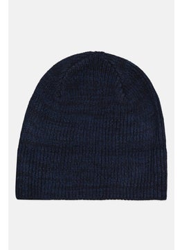 Buy Men Plain Knitted Bonnet, Navy Blue in UAE