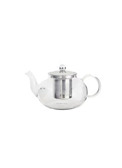 اشتري Liying 400ML Pyrex Glass Teapot with Stainless Steel Infuser Lid Stovetop Tea Pot Blooming and Loose Leaf Hand Crafted Kettle for Home Tea Party #1 في الامارات