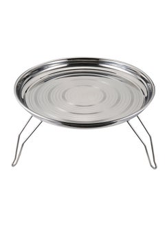 Buy Round stainless steel plate with Foldable legs, Trips plates, Silver, Size 60 Cm in Saudi Arabia