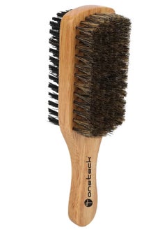 Buy Onetech Double Sided Wooden Beard Brush with Nylon Bristles, Equipped With An Ergonomic Rubber Wood Handle in UAE