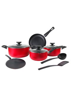 اشتري 10 Piece Nonstick Cookware Set Nonstick Coating For Cooking Casserole With Lid Frying Pan Saucepan Tawa Kitchen Tools في السعودية