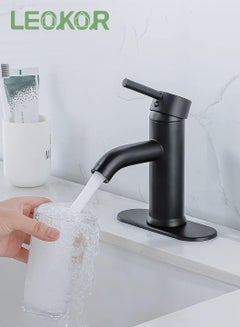 Buy Black Bathroom Faucet Stainless Steel Basin Mixer Bathroom Accessories Black Tap Sink Basin Mixer Tap in Saudi Arabia