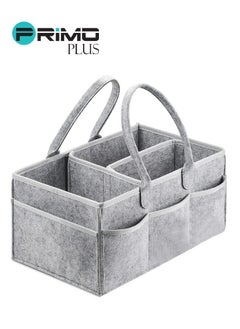 Buy Baby Diaper Caddy Organizers -Printed Storage Mother Bags - Nursery Storage Foldable and Portable - Grey in Saudi Arabia