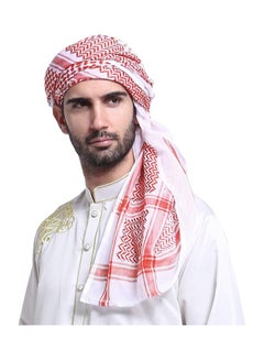 اشتري Men Arab Shemagh Headscarf Muslim Dubai Casual Headwear Scarf Neck Wrap Head Cover Turban Cap في الامارات