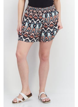 اشتري Women Aztec Pattern Basic Shorts, Black في الامارات