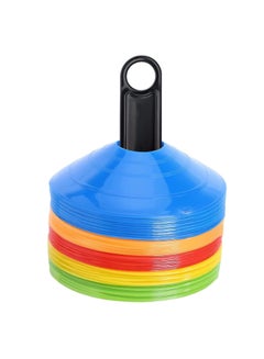 Buy SportQ 50 Piece Agility Disc Cone Set - Space Training Multi-Sport Cone with Plastic Stand - Football - Small Disc Training - Small Training Cone in Egypt