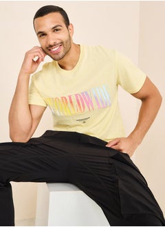 اشتري Worldwide Glow Crew Neck Regular Fit T-shirt في السعودية