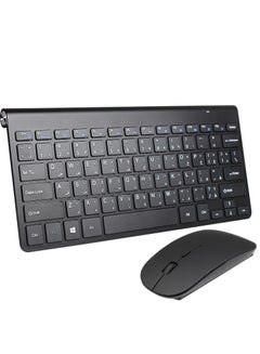 Buy 2.4Ghz Wireless Keyboard Mouse Combo Ultra Thin Portable Keyboard with USB Receiver Compatible with Computer Laptop Desktop PC Mac And For Windows XP Vist7 8 10 OSAndroid  Black in Saudi Arabia