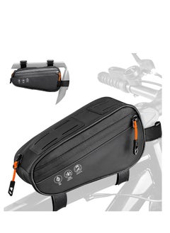 اشتري Top Tube Bike Bag, Multi-angle Installation, Water Resistant Reflective Ebike Cycling Triangle Bag Pouch Accessories with Two Side Pockets,  Bicycle Front Frame Bag for MTB Road Travel (1.2L) في الامارات