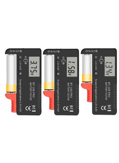اشتري Battery Tester, 168PRO Digital LCD Battery Tester, 3 PCS Digital Battery Capacity Tester, for AA AAA C D 1.5V 3.7V 1.2~4.8V 9V Button Cell Batteries في السعودية