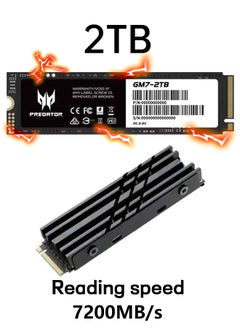 Buy 2TB 7200MB/s SSD PCIe NVMe Gen4 M.2 2280, Internal Solid State Drives, Compatible with PS5, Desktop computer, Laptop, Including Heatsink, Disassembly Tools and Installation Instructions in Saudi Arabia