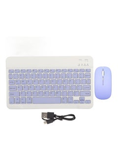 Buy Wireless Bluetooth Three System Universal Mobilephone and Tablet Keyboard with Mouse Set - English light purple in Saudi Arabia