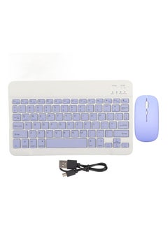 Buy Wireless Bluetooth Three System Universal Mobilephone and Tablet Keyboard with Mouse Set - English light purple in Saudi Arabia