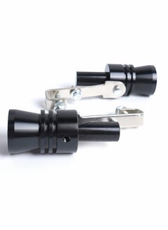 اشتري Universal Aluminum Turbo Sound Whistle Exhaust Muffler Pipe BOV Blow-off Valve Simulator (2PCS, XL-Black) في السعودية