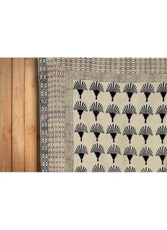 اشتري Hand Printed Block Print Rug Flatweave Area Rug Boho Rug Cotton Rug (2' X 3') Black&Cream Svirugh4 في السعودية