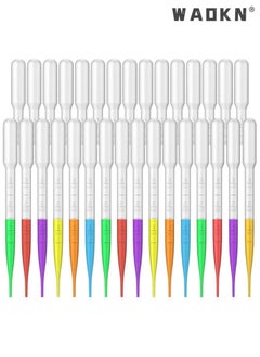 Buy 100PCS 3ML Pipettes, Disposable Pasteur Pipette, Eye Dropper, Plastic Liquid Droppers for Essential Oils, Graduated, Dispensing, Measuring, Watering, Interval 0.5ml,Laboratory Experiment Clear in Saudi Arabia