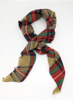 اشتري Wander Agio Womens Warm Scarf Triangle Shawls Large Scarves Stripe Plaid Fichu Triangle Camel Colour 7 في الامارات