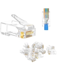 Buy Ntech Royal Apex RJ45 Plugs Connector 8P8C Cat7 Crimp Connector RJ45 Ends, Ethernet Modular Crimp Connectors for Twist Paired Solid and Standard Ethernet Cable Wire (Pack of 50) in UAE