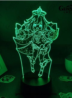 Buy Multicolour Genshin Impact Lamp Cool 3D Illusion Game Night Lamp Home Room Decor Acrylic LED Light Birthday Gift Lamps Paimon in UAE