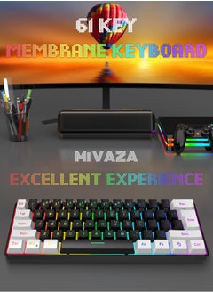 Buy 61-Key Membrane Keyboard - Wired Mini Keyboard - Gaming Keyboard and Office Keyboard - RGB Light - Computer Keyboard in UAE