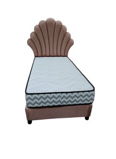 Buy Wooden bed, velvet , size 120*200 in Saudi Arabia