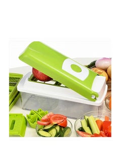 Buy Multifunctional Vegetable Slicer Handheld Fruit Cutter Tomato Dicer for Kitchen (Green) in Saudi Arabia