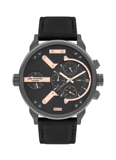 Buy Lee Cooper Men's Quartz Movement Watch, Multi Function Display and Leather Strap - LC07491.061, Black in UAE