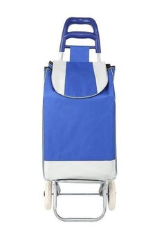 Buy Foldable shopping bag on 2 wheels - Blue in Egypt