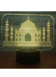 اشتري 3D Illusion Lamp Remote Control Multicolor Night Light LED Multicolor Night Lights 3D Islamic Architecture Kids Home Bedroom Decoration Kids Gift Night Lamp في الامارات